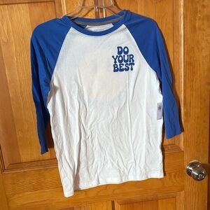 Kids Blue and White 'Do Your Best' Long Sleeve Tee